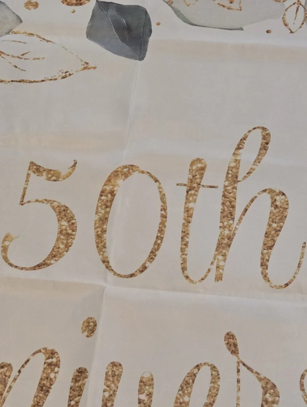 50th Anniversary Banner 7x5 Ft Green And Gold